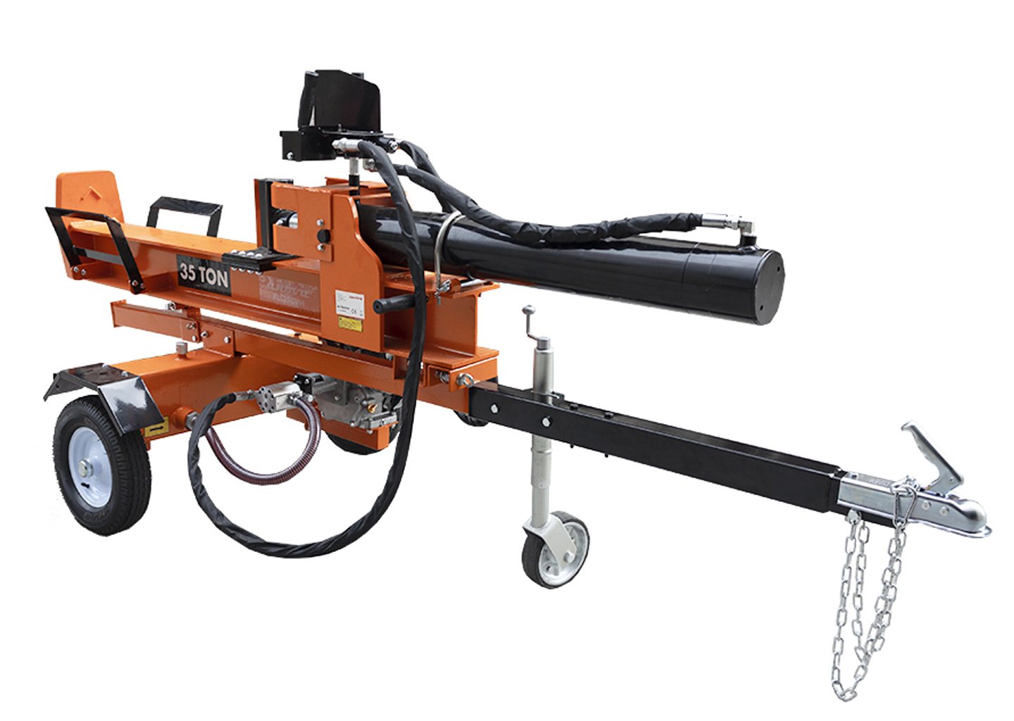 Rompedora de leña convertible RLT35GVH: potencia de 35 toneladas y transporte cómodo para trabajos exigentes