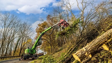 SENNEBOGEN 718 E: manipuladora para arboricultura y tala con hasta 13 metros de alcance